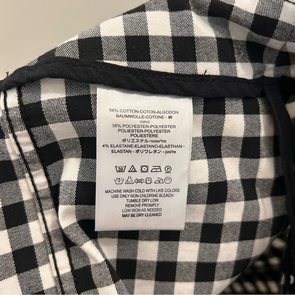 Free People Modern Femme Skirt 8 Mini Gingham plaid black white stretch - Picture 9 of 10